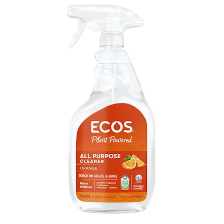 Ecos Spray Surface Cleaner, Orange, 22 oz., PK6, Bottle, Orange, 6 PK 97066