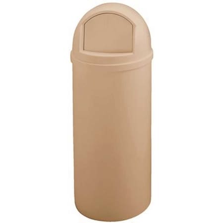 Rubbermaid Marshal Classic 15 Gal. Beige Round Top Trash Can FG816088BEIG