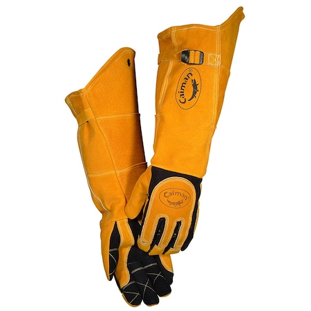Caiman Premium Split Deerskin MIG/Stick Welder's Glove with Fleece/Foam Insulation, 21" Length 1878-5