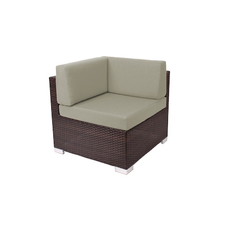 Bfm Seating Aruba Wicker Corner Sofa Section with Cushions PH5101JV-C-14106