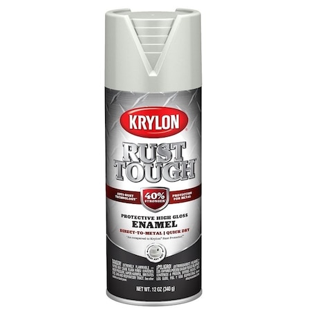 Krylon Rust Tough Enamel Spray Paint, Gloss, Light Gray, 12 oz, Can K09261008