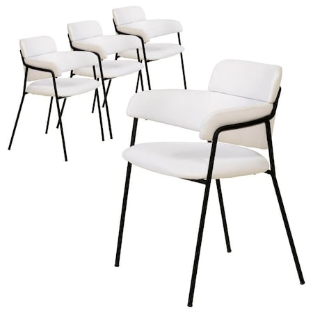Leisuremod Axis Collection Modern Dining Chair in White, 4PK AC22W4