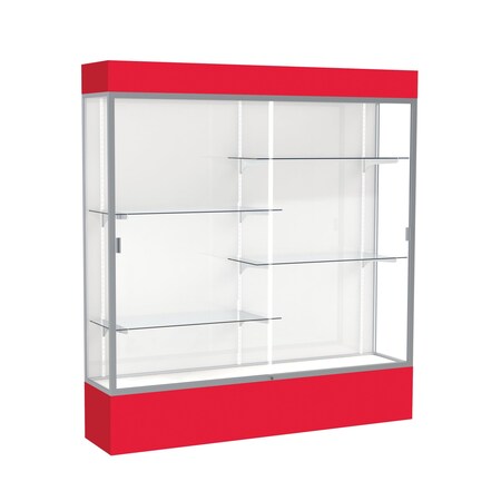 Ghent Lighted Floor Display Case 72x80x16, White, Satin 3176WB-SN-RD
