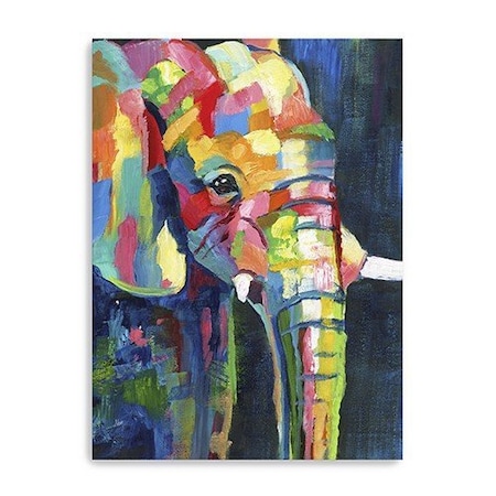 Homeroots Bright Elephant Unframed Print Wall Art 398891