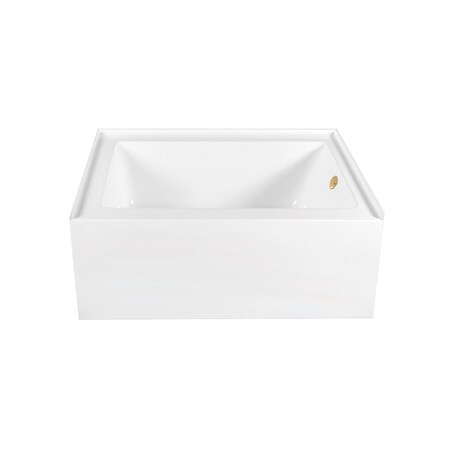 Kingston Brass 60-Inch Acrylic Rectangular 3-Wall Alcove Tub Combo w/ Waste and Overflow Drain, Right Hand Drain CVTAP603222R2