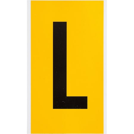 Brady Outdoor Vinyl 6 in Black on Yellow Letters L Card 1570-L