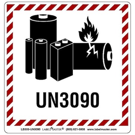 Labelmaster DOT and UN Container Placards, 3 15/16" H LB335-UN3090