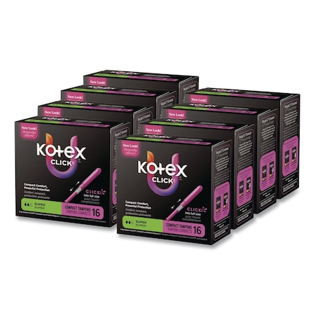 Kotex U by Click Compact Tampons, Super Absorbency, 128PK 51581