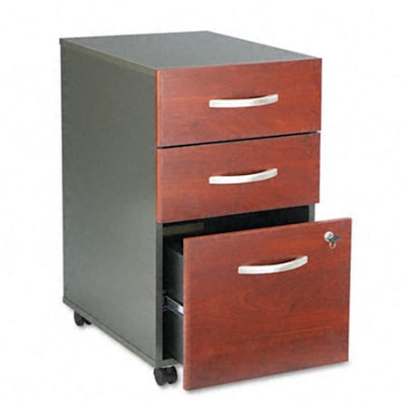 Bush Furniture Outlet Store Series C 3Drawer Mobile Ped File 153/4w x 203/8d Graphite Gray/Dark Cherry WC24453SU