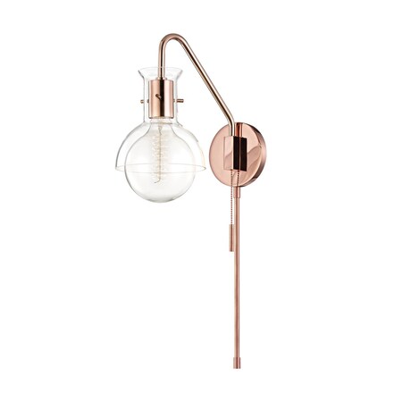Mitzi Riley 1 Light Plug-In Sconce 10.25 In. Polished Copper HL111101G-POC
