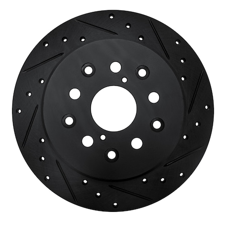 Dynamic Friction Co DFC Brake Rotor - Drilled and Slotted - Black 633-75007R