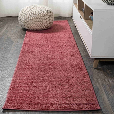Jonathan Y Haze Solid Low-Pile Red 2 ft. x 12 ft. Runner Rug SEU100E-212