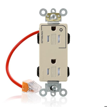 Leviton Straight Blade Receptacle, 5-15R, 15 A, 125V AC, Surface Mount, Self-Grounded MT162-1CI