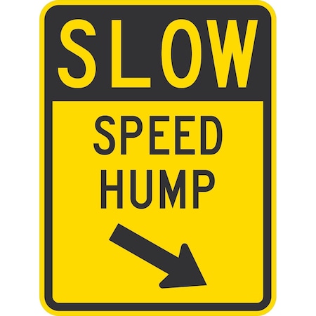 Lyle Speed Hump (w/Arrow Pointing Bottom Right), 18x24, High Intensity Prismatic, Yellow G-10517-HI_18x24