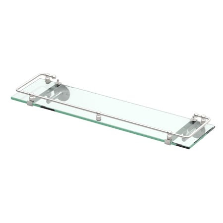 Gatco Premier Railing 20" Glass Shelf, Satin Nickel 1438SN