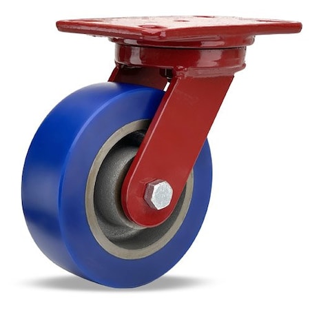 Hamilton Heavy Service Swivel Caster, 6" x 2" Ergo-Glide XT Wheel (80A), 1/2" Sealed Precision Ball Bearings S-HS-6EGB