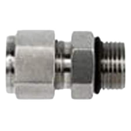 Brennan Industries Strt, SS, Comp. 1/8 in, ORB 1/4 in NS6400-02-02-O-SS