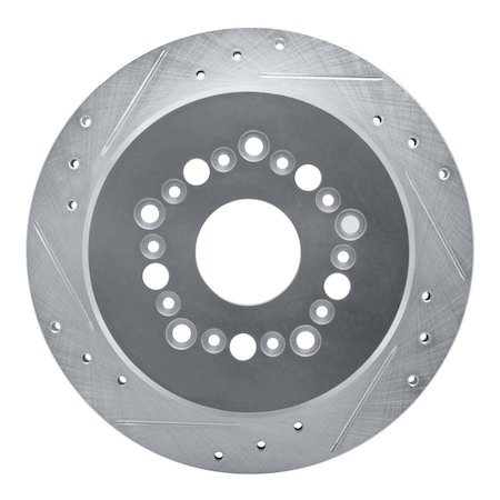 Dynamic Friction Co DFC Brake Rotor - Drilled and Slotted - Silver 631-75004L