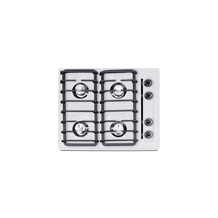 Summit Appliance 24 in Wide 4-Burner Gas Cooktop, Battery Start Ignition WNL03IP