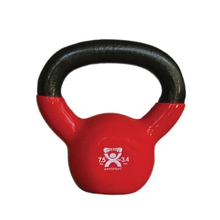 Cando International 7.5 lbs Vinyl Coated Kettlebell, Red CanDo-10-3192
