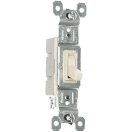 Legrand TradeMaster Grounding Toggle Switch, 15 A, 120 VAC, Thermoplastic Housing Material, Almond 660LAGU