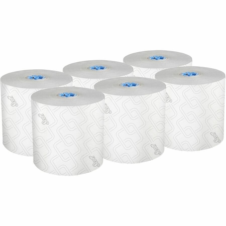 Scott Pro High-Capacity Hard Roll Towels for Blue Core Dispensers, White, (700'/Roll), 6PK 53925