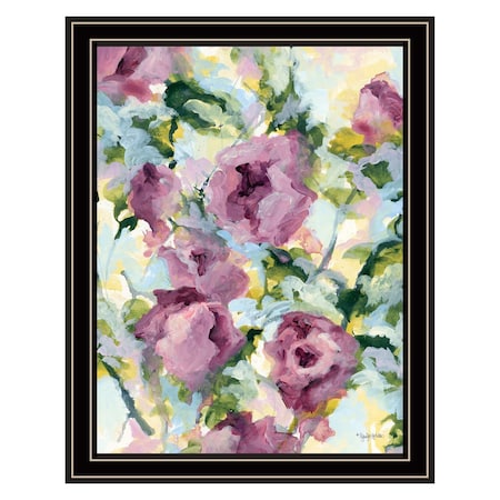 Homeroots Abstract Floral Black Framed Print Wall Art 529922