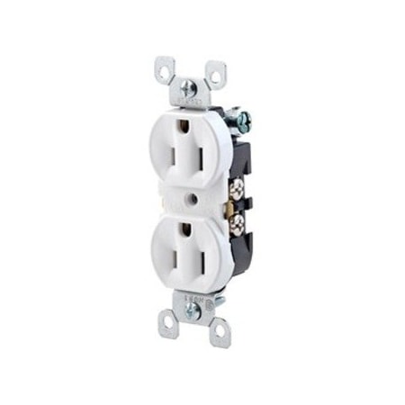 Leviton Residential Grade Duplex Receptacle, 15 Amp, 125 Volt, Light Almond 5320-TCP