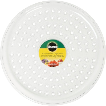 Gardeners Blue Ribbon Saucer Plus 14'' Clear Plastic Flower Pot Saucer SP14