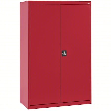 Sandusky Lee Storage Cabinet, 72 in H, 46 in W, 24 in D, Recessed, Keyed, Red, 4 Shelves EA4R462472-01