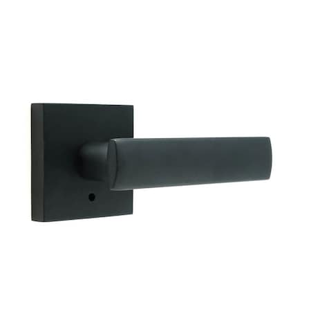 Weslock Utica Lever Privacy Lock with Adjustable Latch and Full Lip Strike Matte Black Finish 007103232FR20