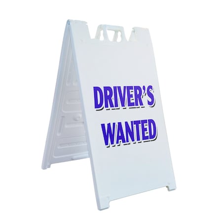 Signmission Drivers Wanted, A-Frame & 2 Decals Installed, Heavy-Duty Plastic Frame SBHD-D-2436-Drivers Wanted