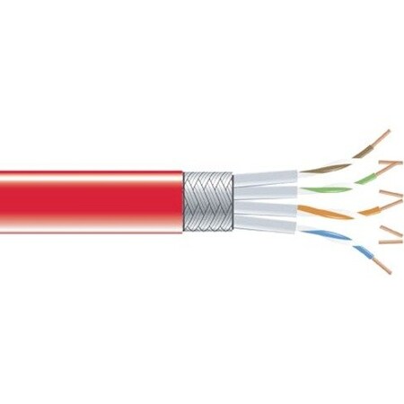 Black Box CAT6 250-MHz Stranded Ethernet Bulk Cable - Shielded S/FTP, CM PVC, Red, 1000-ft. 304.8-m Spool EVNSL0272RD-1000