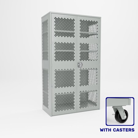 Pucel Heavy Duty Storage Cabinet, Perforated Doors and Sides, 48 in W x 90 in H x 24 in D, Gray HDSC-4884-24-4C-PERF