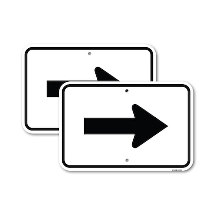 Signmission Arrow Symbol Sign, 12'' X 18'' 2 Signs, Heavy Gauge Aluminum, 2PK A-1218-2PACK-24334
