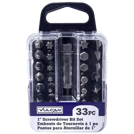 Vulcan Screwdriver Bit Set, 33Piece, Satin 386360OR