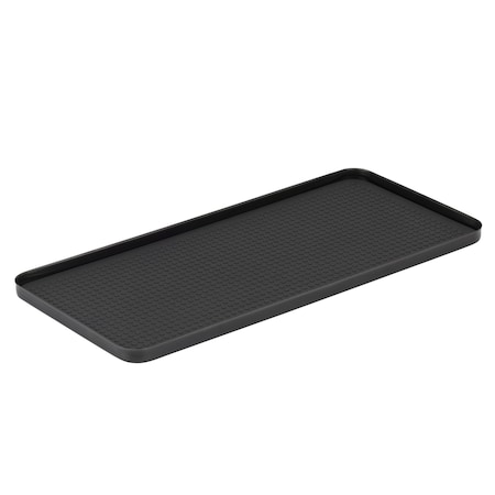 Service Ideas Modern Edge 11 in. x 5 in. Cocktail Serving Tray in Black Onyx TRMEF115BX