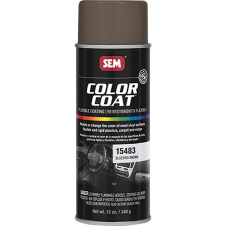 Sem Color Coat Flexible Coating, 16 oz Aerosol Can, Bluebird Brown, 24 hr Curing, Aerosol 15483