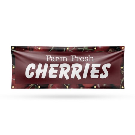 Signmission Farm Fresh Cherries, 48 Inch x 120 Inch, Vinyl Banner B-120-30587