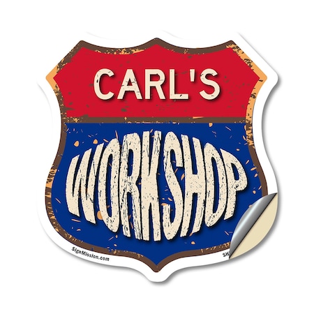 Signmission Carl's Workshop, 12 Inch X 12 Inch, Vinyl Decal SHI-D-12-489-CARL