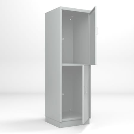 Pucel Heavy Duty 2-Door Locker, 24 in W x 74 in H x 24 in D, Black DLCU-2424-2-B