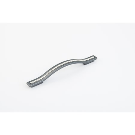 Schaub 128mm to 160mm Center to Center Skyevale Cabinet Pull with Crystals Milano Silver Finish 302-MSV