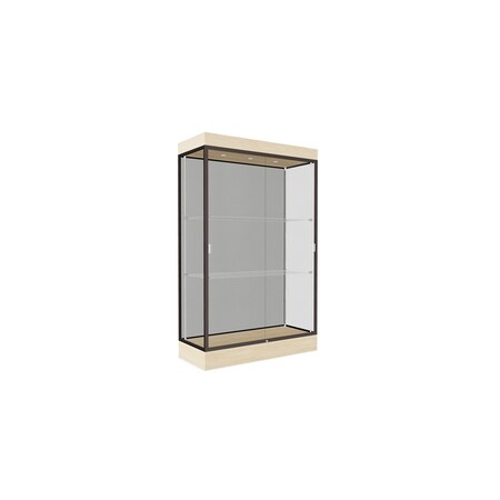 Ghent Lighted Floor Display Case 48x76x20, 6" Base, Bronze 92LFHB-BZ-BGW
