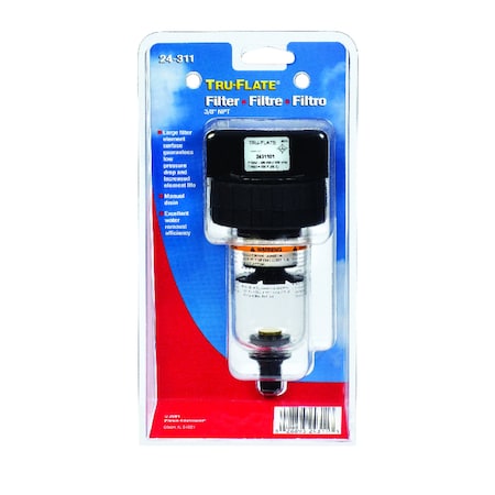 Tru-Flate Tru-Flate Plastic Filter 3/8 in. NPT 150 psi 1 pc TRFL27311