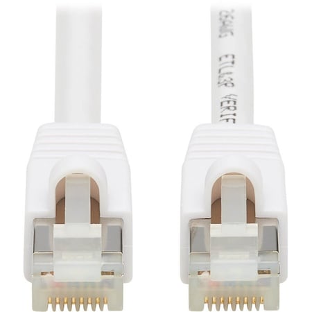Eaton Tripp Lite Series Safe-IT Cat6a 10G Snagless Antibacterial S/FTP Ethernet Cable RJ45 M/M, PoE, N262AB-025-WH