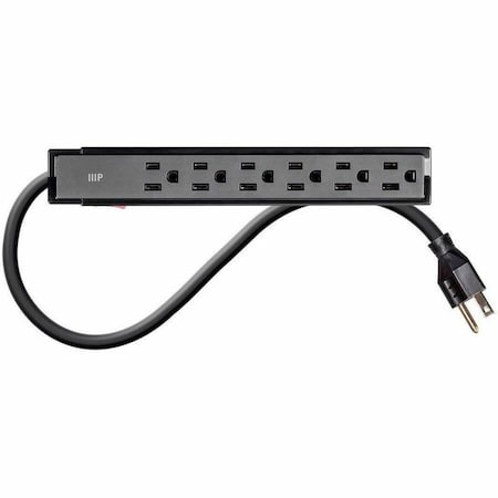Monoprice Outlet Strip, Surge, 5-15R, 5-15P, 2 ft., Black 15873
