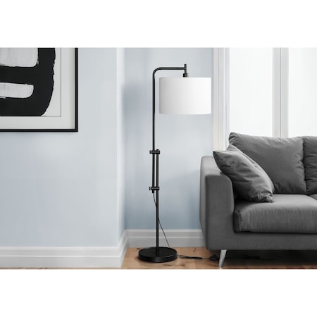 Monarch Specialties Lighting, 63''h, Floor Lamp, Black Metal, Ivory / Cream Shade, Contemporary I 9760