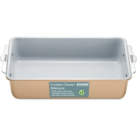 Bakken-Swiss Blue Roaster Pan, Aluminized Steel, Ceramic Non-Stick, PFOA and PFAS Free, Non-Toxic, Heavy-Duty SBKCRSTBKGLDROS