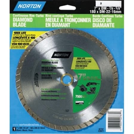Norton Co 2787 7 in. Turbo Continuous Rim Diamond Blade 76607027870