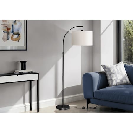 Monarch Specialties Lighting, 65''h, Floor Lamp, Black Metal, Ivory / Cream Shade, Contemporary I 9749